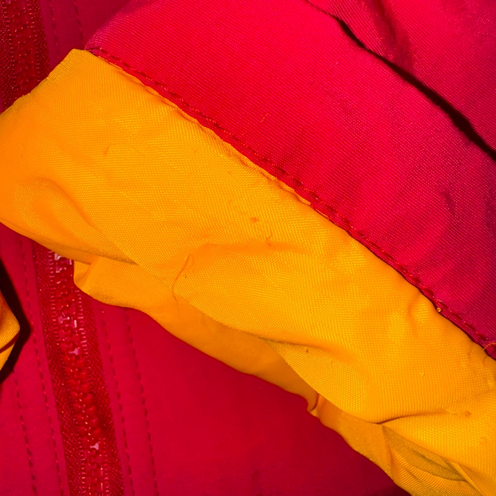 Men's Lands' End Squall Jacket Fleece XL 46-48 Red Blue Nylon USA Vintage - Picture 6 of 9